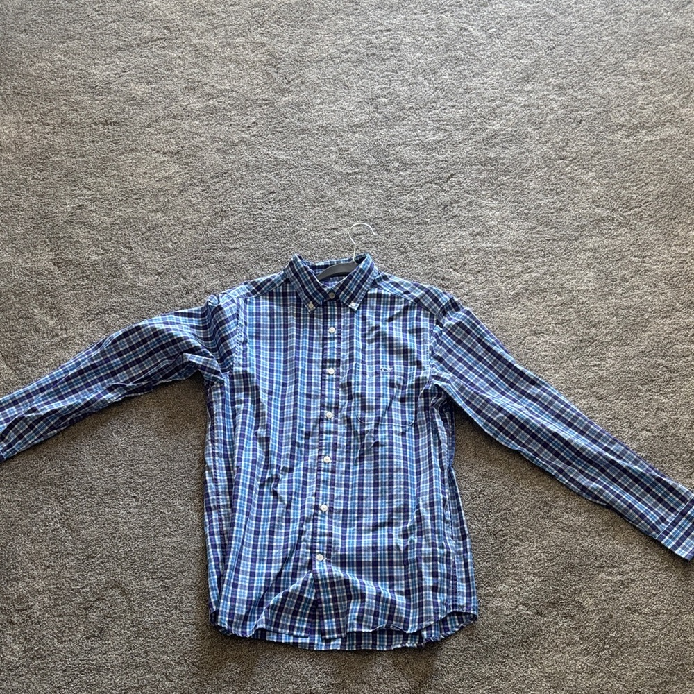 Vineyard Vines Blue and White Plaid Shirt